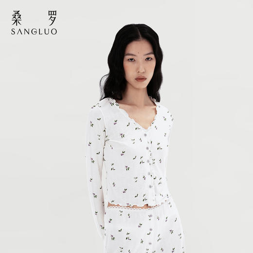 烂漫田园』桑罗真丝长袖开衫100%桑蚕丝可外穿 商品图4