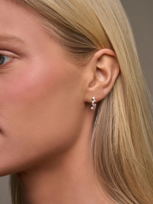 北京仓｜Lili Claspe-Mavis-梅维斯 银色 锆石 耳环［美国设计师］ 商品图3