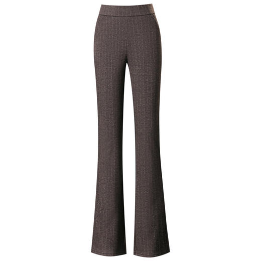 GFL-9893-Y蚕丝羊毛喇叭裤2025年秋冬季厚款女装优雅长款条纹裤长裤 商品图4