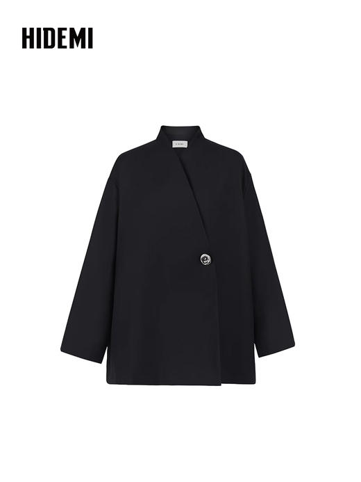 HIDEMI 艺术感金属扣V领精纺羊毛外套 商品图3
