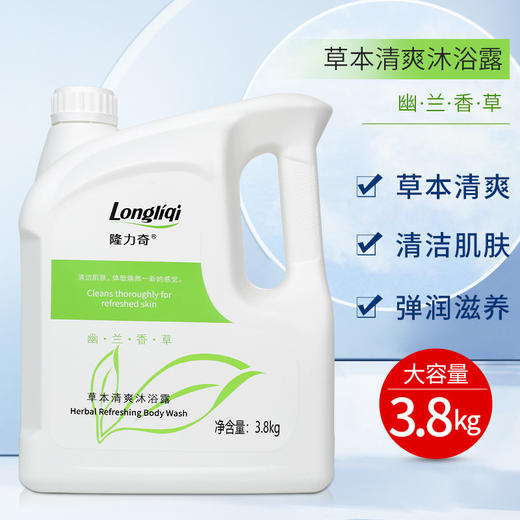 隆力奇净爽去屑洗发水沐浴露二合一绿茶香氛3.8kg酒店浴场理发店 商品图3