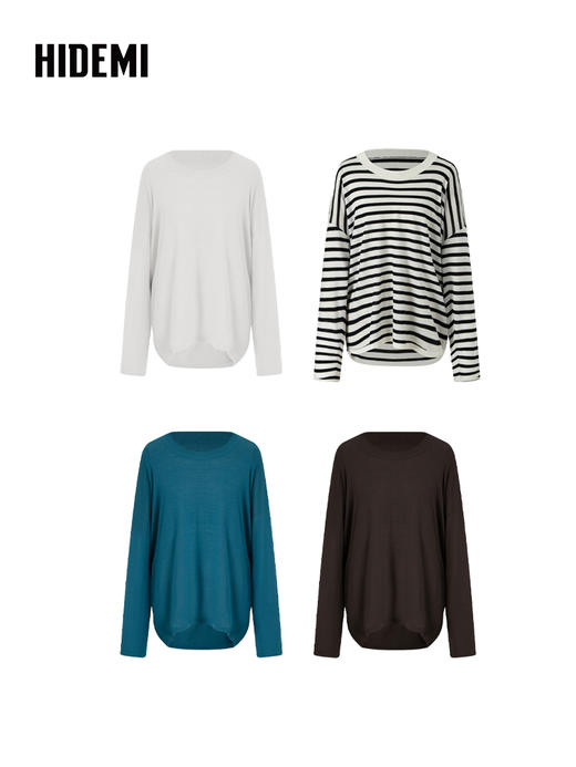 HIDEMI 咖啡进口美利奴羊毛基础款简约柔软圆领打底衫 商品图7