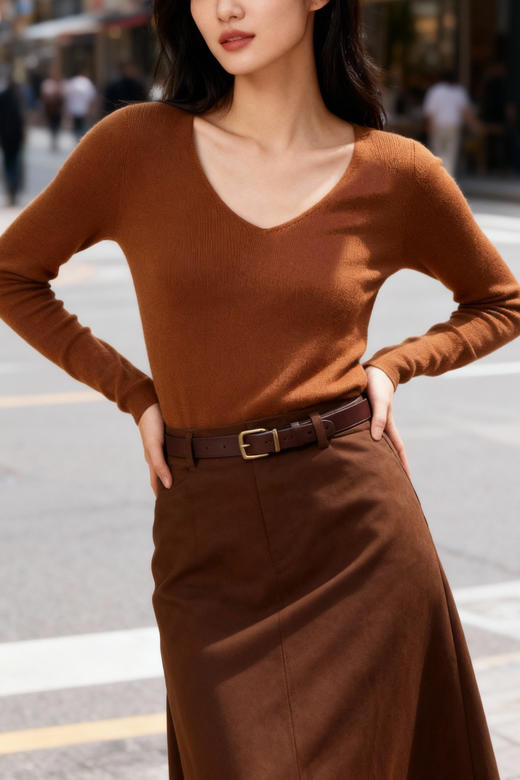 M记V领羊毛打底针织衫均码 商品图2