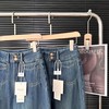 D120223一件过冬~冬季新款加绒复古高腰双口袋垂感显瘦直筒阔腿牛仔裤 商品缩略图10