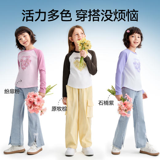 女童圆领长袖针织衫春季新款安奈儿童装EG611579 商品图3