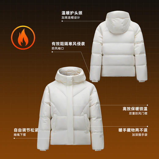 安踏多彩羽绒服丨防泼水女连帽保暖棉服冬季新款面包服162618906 商品图0