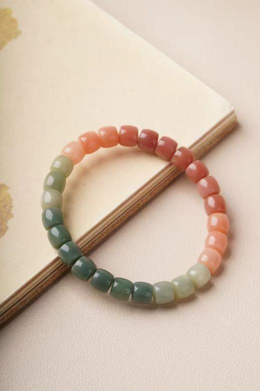 天然菩提根桶珠双拼色糖果色直切手珠手串 商品图1