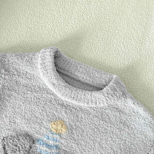 蕾蒂巴蒂【亲子款】BR乖乖狗冬款加厚半边绒儿童亲子装家居服 宝宝套头睡衣套装 保暖幼童大人大童男女童装 商品图6