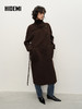 HIDEMI 进口澳洲美利奴羊毛不对称立领腰带极简设计感长款大衣 商品缩略图5