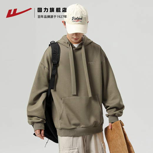 回力连帽卫衣男2025秋冬新款美式宽松潮牌上衣男款加绒外套情侣装 商品图4