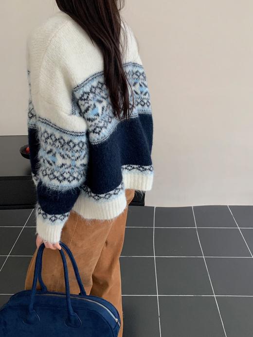 雪花圆领拉链开衫 商品图3