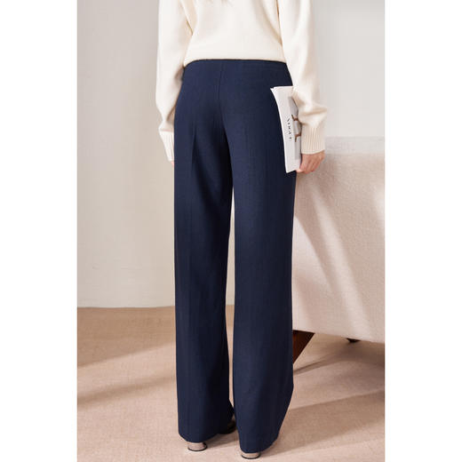 米思阳2025冬新品高级感通勤OL职业羊毛西装外套+高腰直筒阔腿西裤两件套装（单拍）附赠本布设计感腰带5458 商品图7