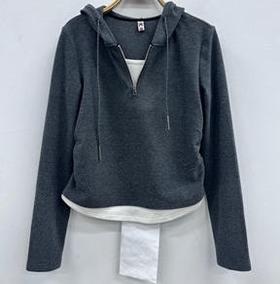 NC连帽假两件针织衫50905（灰）冬季954010800321