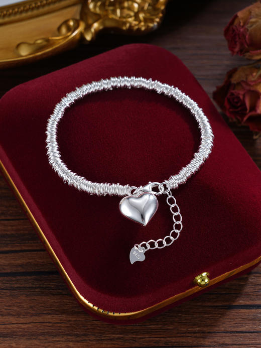 子佩集S925银【情忆流年】手链【YGSL012】纯银钱串原创2爱心腰缠万贯盘缠盘缠2412 商品图0