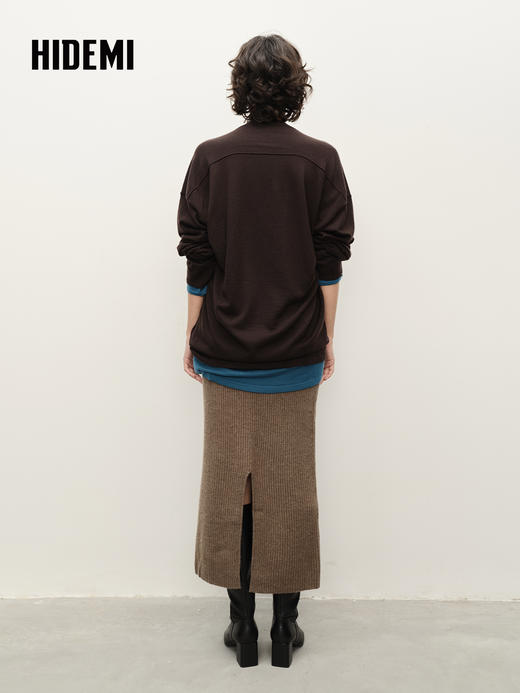 HIDEMI 咖啡进口美利奴羊毛基础款简约柔软圆领打底衫 商品图2