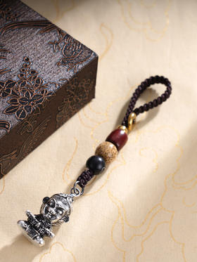 子佩集S999银【悟空禅定】钥匙扣【DZ1016】纯银2412