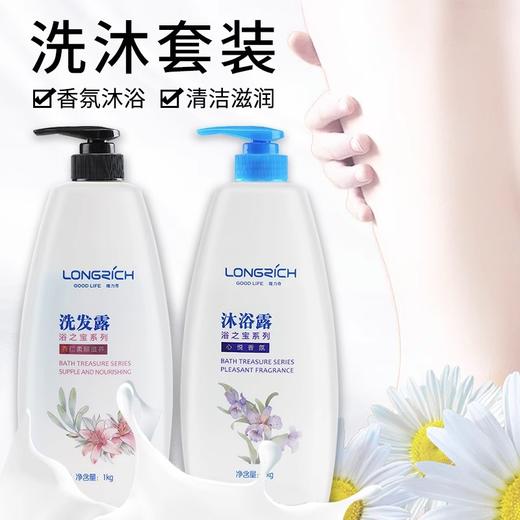 隆力奇洗发水沐浴露大瓶装酒店宾馆民宿浴场家用洗头膏液二合一1L 商品图1