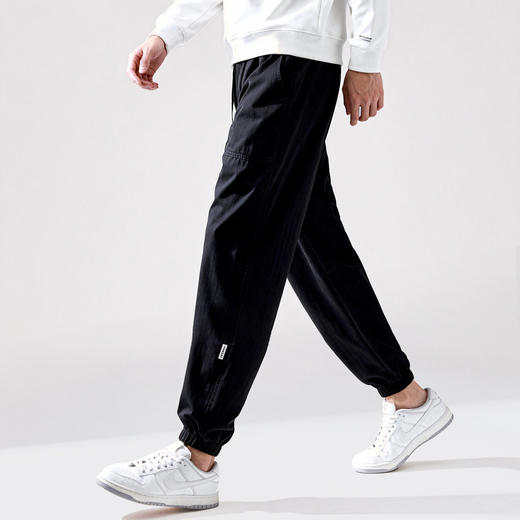 【100%棉】圣得西2025年男士冬季新款休闲裤中腰松紧宽松束脚裤 商品图7