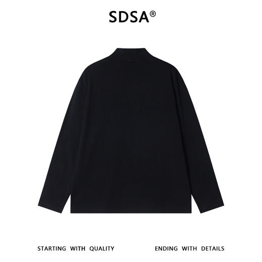 SDSA男士秋冬新款痞帅男装潮牌手绘卡通印花立领长袖T恤百搭时尚 商品图4