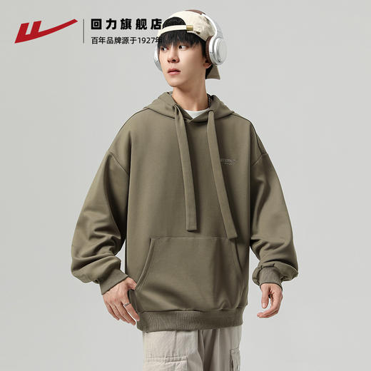 回力连帽卫衣男2025秋冬新款美式宽松潮牌上衣男款加绒外套情侣装 商品图5