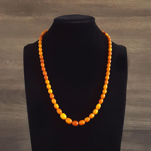 【天然正品】天然满蜜鸡油黄约13.1*9.8MM老蜜蜡多圈手串项链两用款13.1*9.8MM（皆取最大值）链长：30CM女士281125NJM10 特价 商品图6