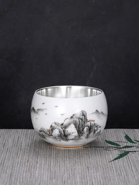 子佩集S999银【山居岁月】茶具【JLT017】纯银茶杯摆件2412
