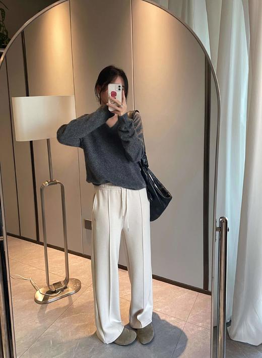 D120237秋冬季加绒松紧抽绳高腰糯米裤女款长裤 商品图3