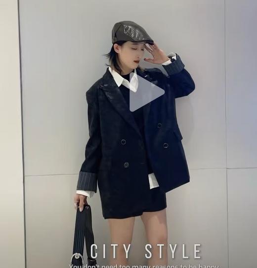 NC暗纹袖口拼接长袖西装51017（黑）冬季954011700321 商品图0