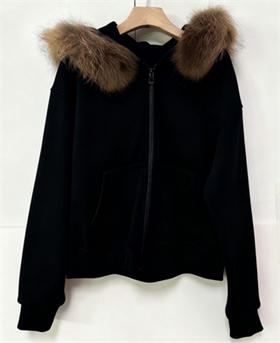 ZC连帽配毛领拉链卫衣外套51107冬季013094201014