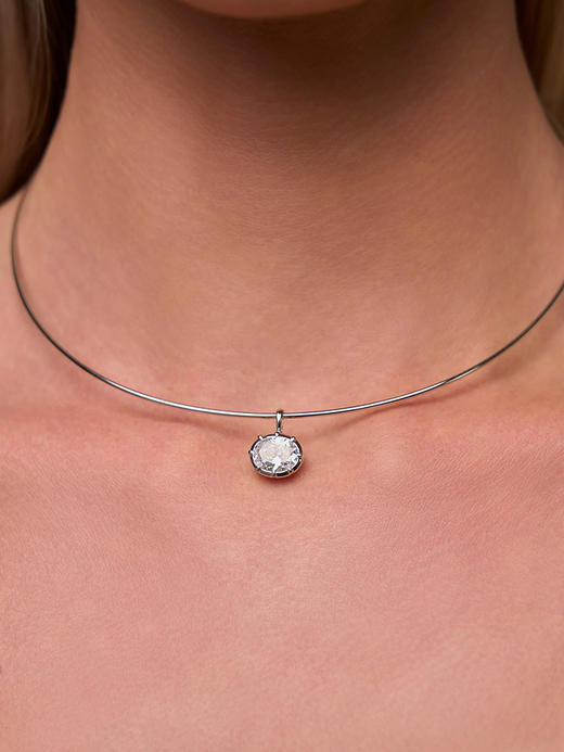 订购8周到｜Lili Claspe-Mara Oval-银色 锆石 吊坠［美国设计师］ 商品图1