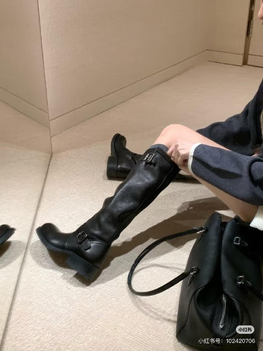 122-3 怕打 复古西部牛仔 皮带扣全皮长靴 筒围够宽 码数准 轻便舒适 商品图1