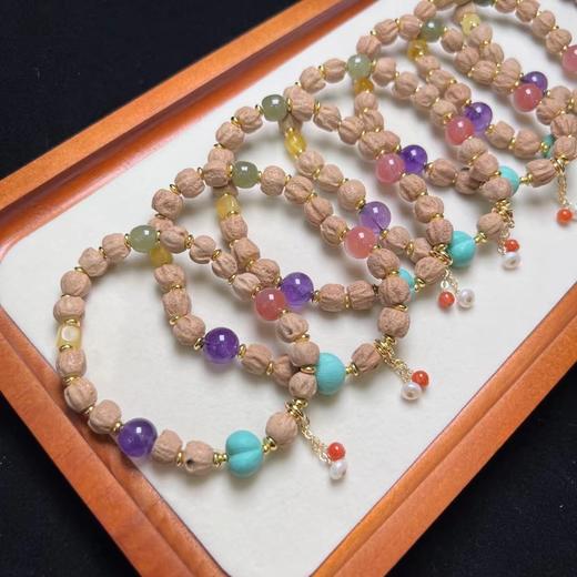 天然柏香籽多宝手珠 天然紫水晶，盐源玛瑙，和田玉多宝配珠 商品图1