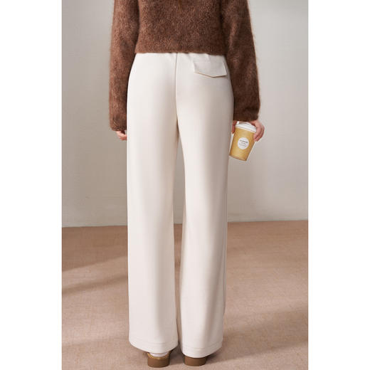 米思阳锁暖醋酸羊毛裤 100cm裤长小个子必入 2025冬季新款通勤优雅高腰舒适醋酸羊毛直筒裤女5757 商品图4