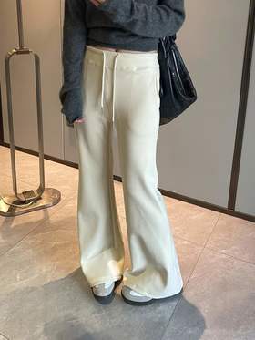 D120236云感微喇裤女2025冬季新款慵懒感休闲长裤
