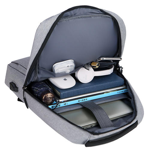 驿客简纯商务双肩包升级款EKB-8007 灰色 商品图2