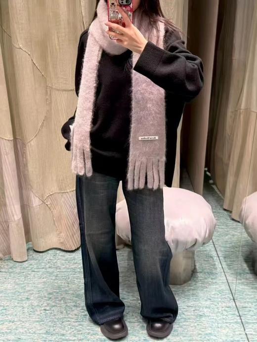 D120215秋冬黑夜系列简约慵懒感男女同款圆领套头羊毛衫毛衣 商品图5