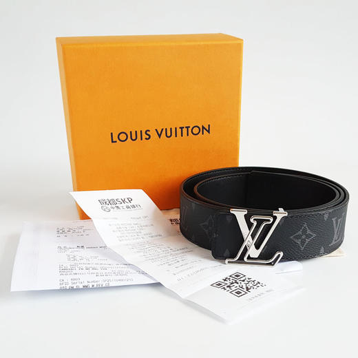 【全新】LV路易威登LV LINE 40毫米双面腰带M8404T男士经典黑色老花纹镂空银头双面腰带皮带男士261125AK02 商品图1