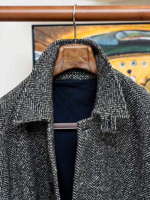 Atelier Lavoro 灰色人字纹巴尔马肯大衣 商品图7