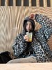 D120206复古街头感毛绒豹纹拉链外套男女同款 商品缩略图1