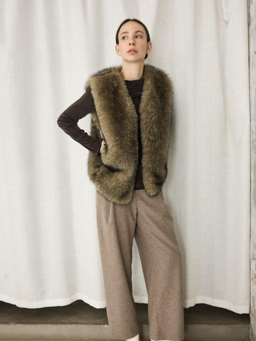 Running Closet｜前褶弯刀小脚裤 [ 驼 真丝羊毛 ] 【LCM】 商品图5