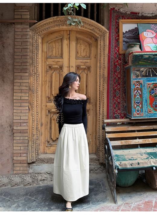 OLrain欧芮儿2025年新款百搭半身长裙白色通勤女 商品图1