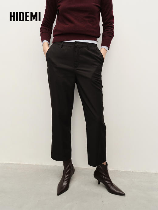 HIDEMI 精纺羊毛薄款直筒显瘦九分西裤 商品图1