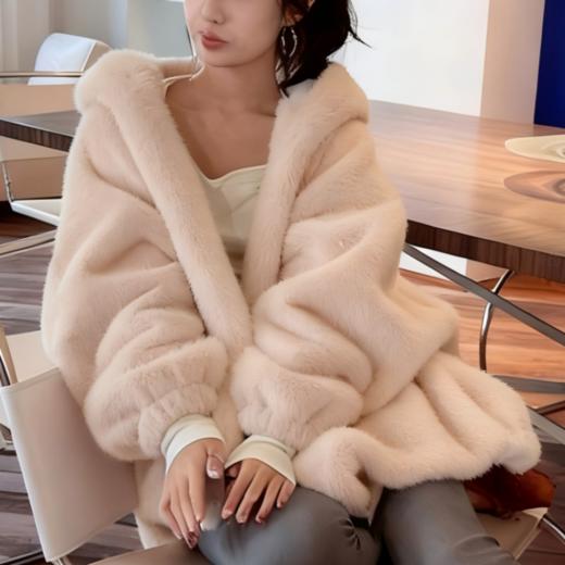 优选丨【ORIGNAL&CO欧貂绒连帽外套】从毛料到生产全部自产 上身太贵气了 LP进口欧貂绒面料！好打理、不掉毛 商品图0