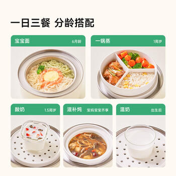 浦利顿（PLODON）小陶气辅食锅 婴儿BB煲蒸煮炖一体锅 宝宝炖汤电炖锅 陶瓷电蒸锅 商品图3