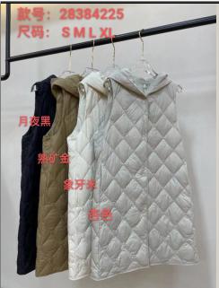 384225菱形带帽羽绒马甲 商品图0