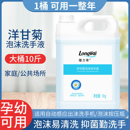 隆力奇清香抑菌泡沫型洗手液儿童可用大桶补充装按压瓶家庭用包邮 商品图3