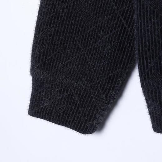 SDSA男士秋冬新款痞帅男装时尚绒毛线条竖纹拉链连帽卫衣百搭宽松 商品图3