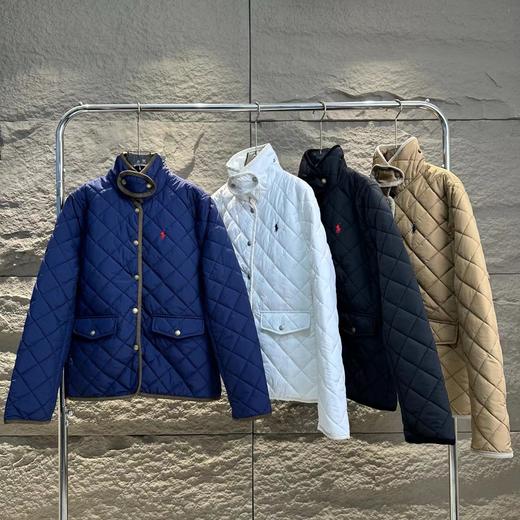 D120227复古时尚叙事学院风菱格绗缝棉服女款 商品图2