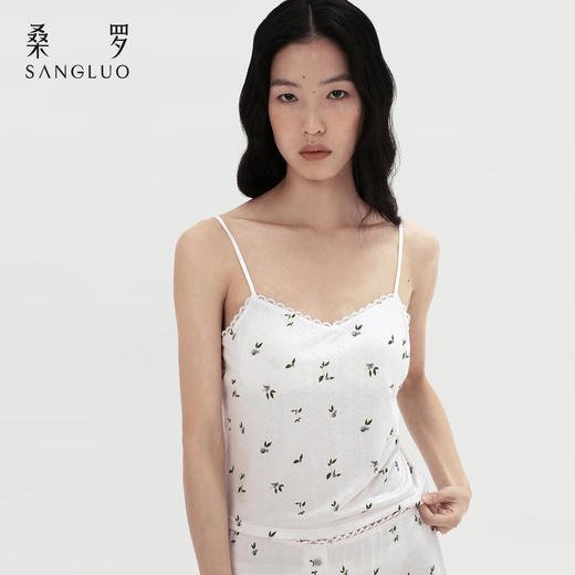 Bra-in』桑罗蓝莓真丝吊带短裤套装100%桑蚕丝可外穿 商品图3