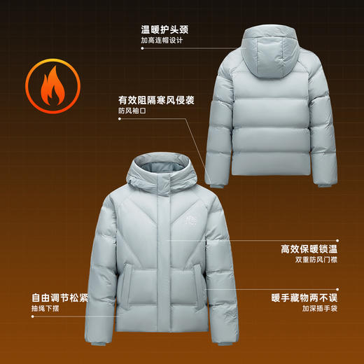 安踏多彩羽绒服丨防泼水女连帽保暖棉服冬季新款面包服162618906 商品图3